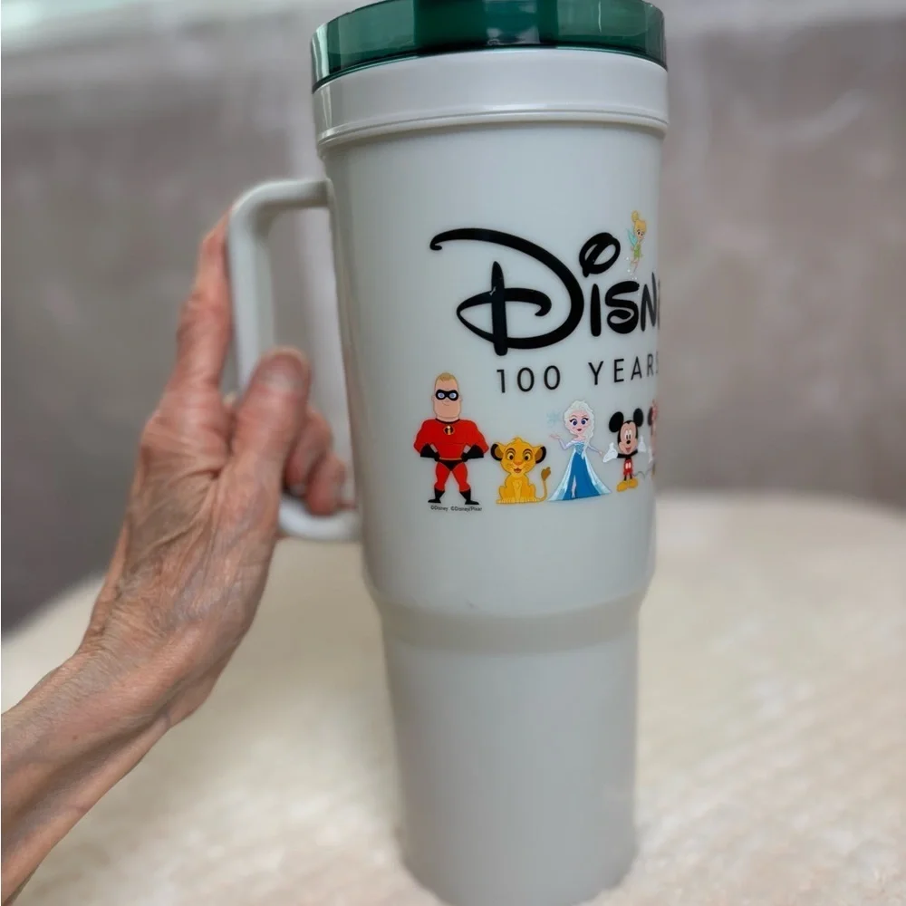 Disney 100 Year Celebration Plastic Cold Cup With Handle, NWT